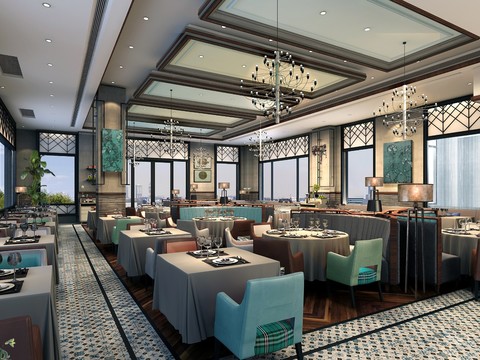  花园餐厅cad平面图 