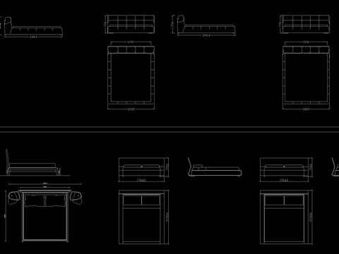  2021床类平立面图块 
