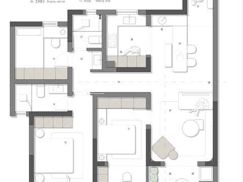  家装装修样板间CAD平面图 