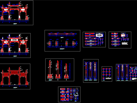 牌坊cad节点大样图 