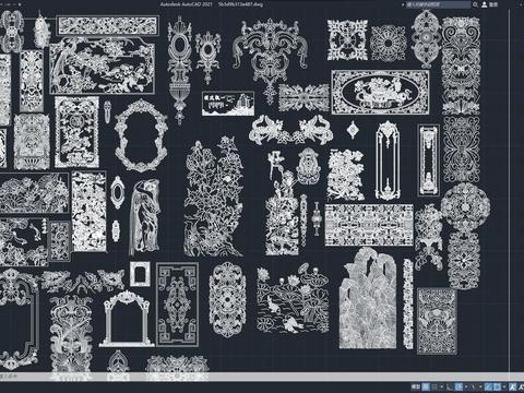  角花洋花cad图库 