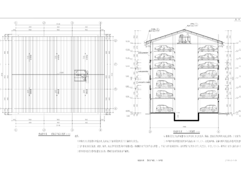  钓鱼城街道瑞映巷立体停车库cad施工图 