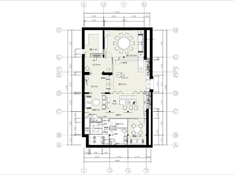  150㎡会所布置图cad平面图 