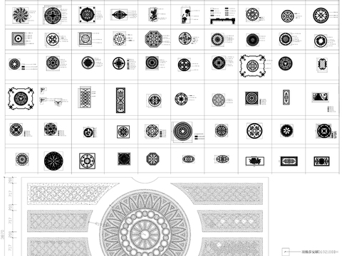  大理石地面拼花CAD图库 