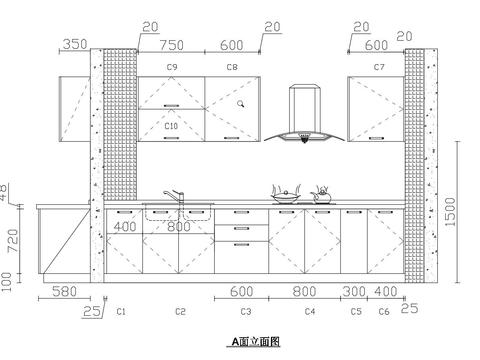  橱柜衣柜设计CAD施工图 