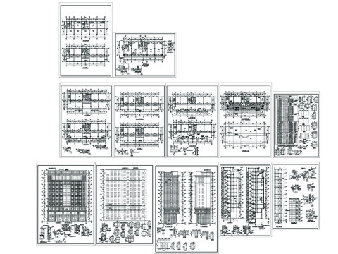  高層寫字樓建筑CAD施工圖 