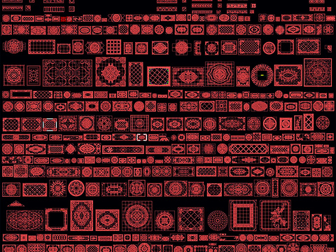  大理石水刀拼花图地拼室内设计cad图库 