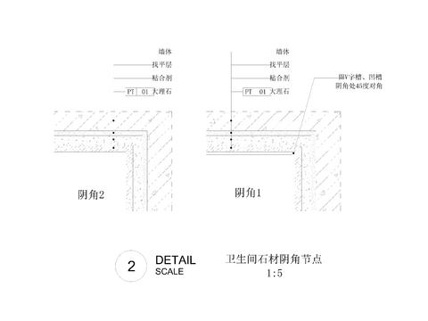  卫生间石材阴角节点 