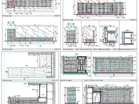  前台 吧台 水吧 服务台 柜台cad立面图 