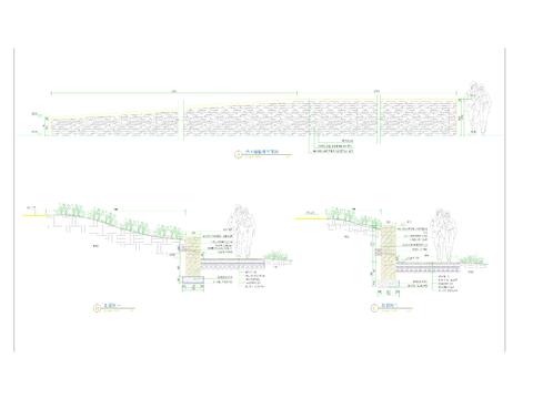  园路及挡土墙详图平面节点大样图 