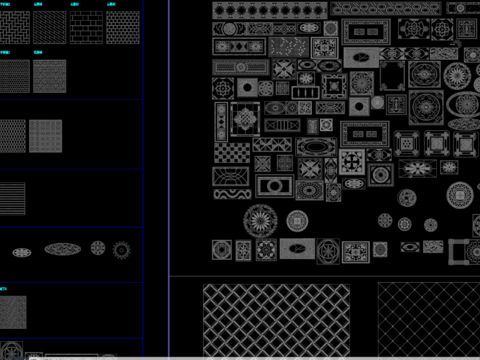  地砖拼花cad图库 