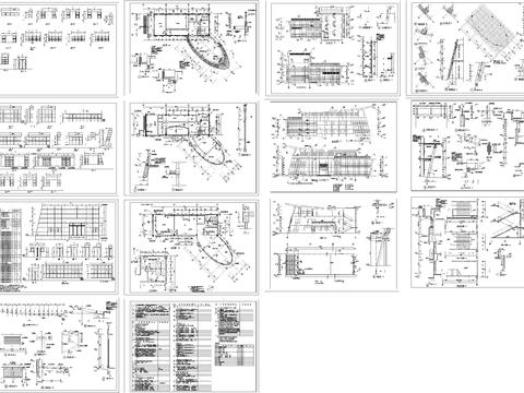  連體辦公大樓建筑設(shè)計(jì)cad施工圖 