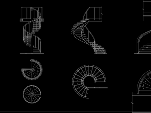  旋转楼梯节点大样 