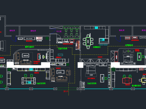  全屋定制家具门店cad平面图 