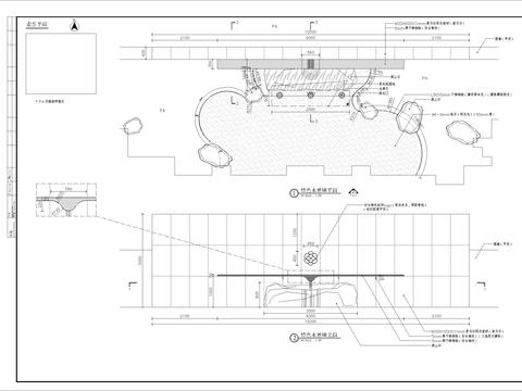  特色雕塑水景细部节点大样 