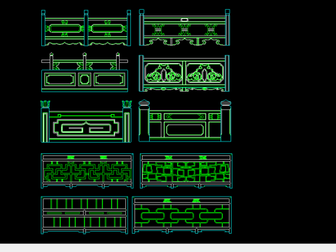  中式栏杆节点大样 