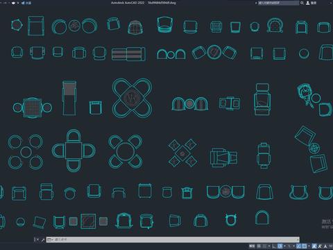  餐椅平面CAD图库 