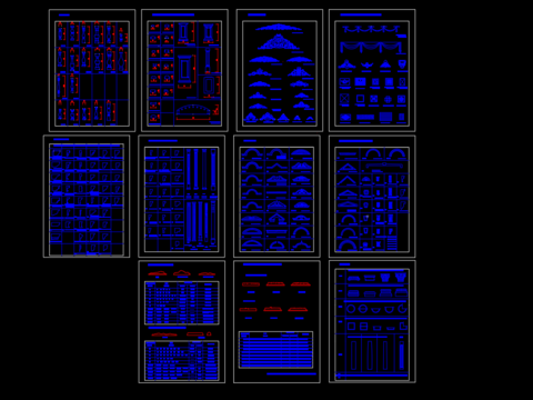  欧式构件cad图库 