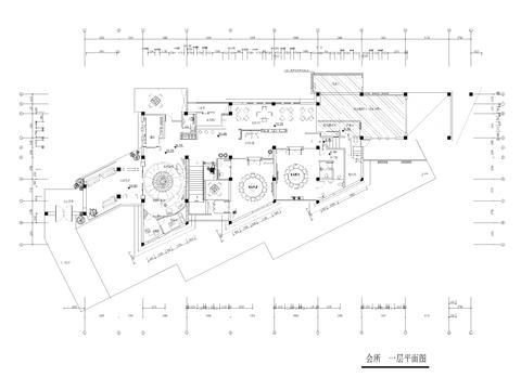  二層高檔會所全套裝修CAD施工圖 