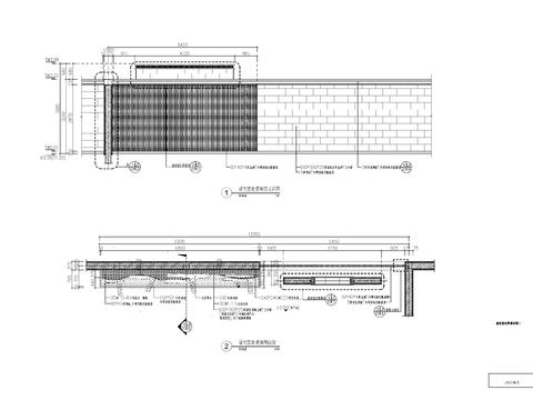  新中式对景景墙 节点大样图 