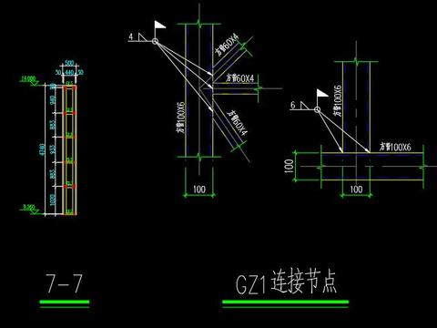  广告牌钢结构cad施工图 