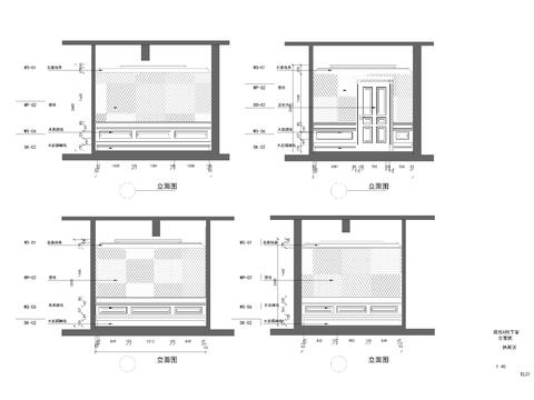  簡歐別墅衛(wèi)生間立面圖 