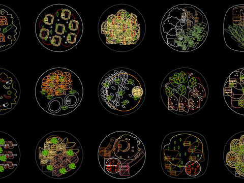  传统美食cad图库 