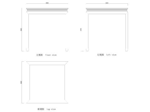  中式八仙桌cad图库 
