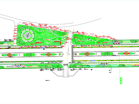  道路綠化cad施工圖 