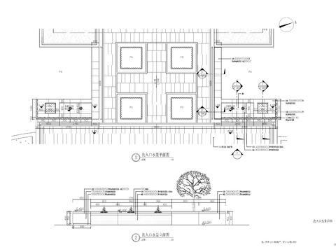  现代涌泉水景 次入口水景cad大样图 