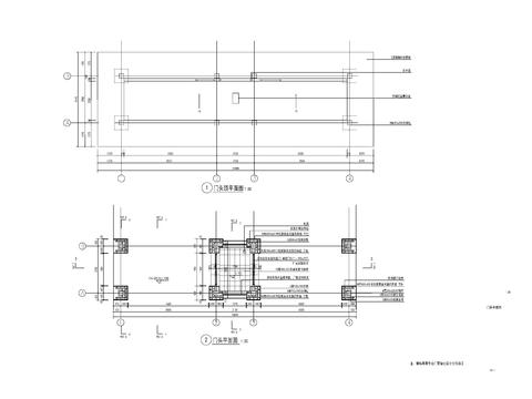  小区人口 大门门头cad施工图 
