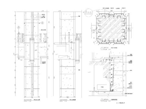  大堂装饰柱 石材包柱cad大样图 