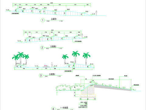  特色微地形立面图剖面图cad大样图 