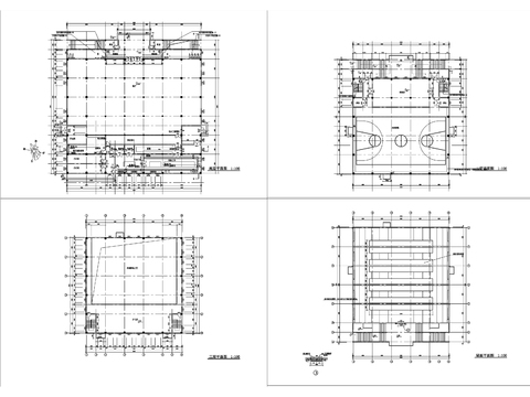  学校体育馆cad平面图 