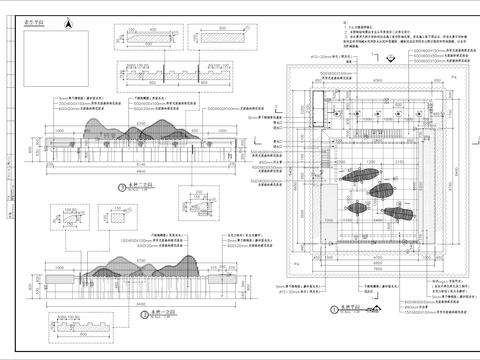  入口水景细部CAD施工图 