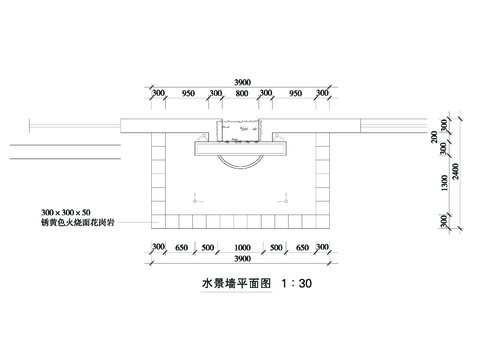  水景墙平面图建筑节点大样 