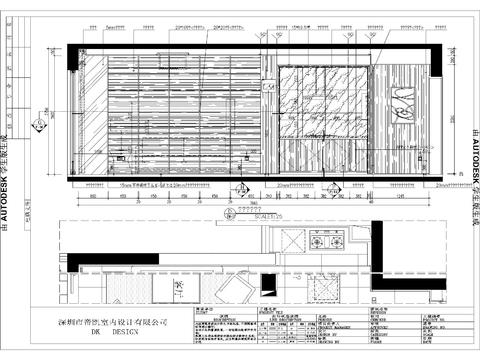  现代简约80㎡二居室住宅装修施工图设计CAD图纸 