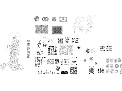  中式图案花纹cad图库 