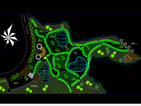  小游园景观规划cad平面图 