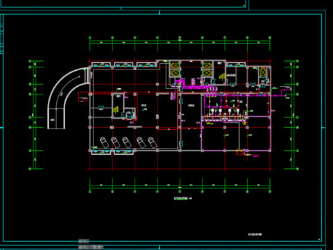  人民医院病房楼内装修工程水灭火系统设计cad施工图 