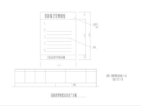  现场施工管理制度及安全广告板CAD节点大样 