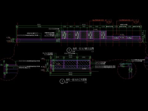  现代跌级式玻璃顶地库廊架CAD施工图 