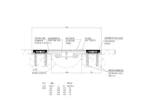  地坪变形缝cad大样图 