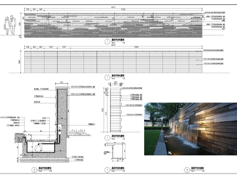  水景墙cad平面图 