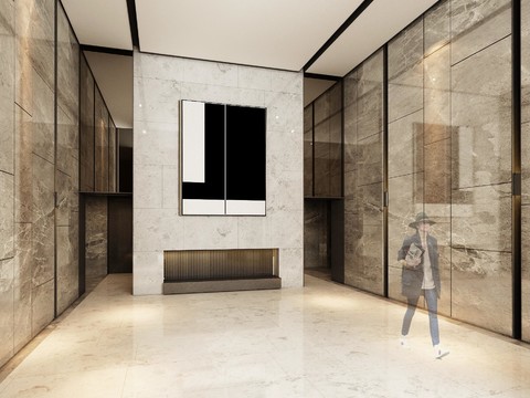  首创天阅西山入户大堂+电梯厅CAD施工图 