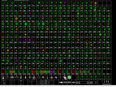  数百种cad平面树图例 