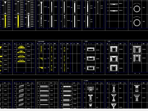  欧式构件cad图库 