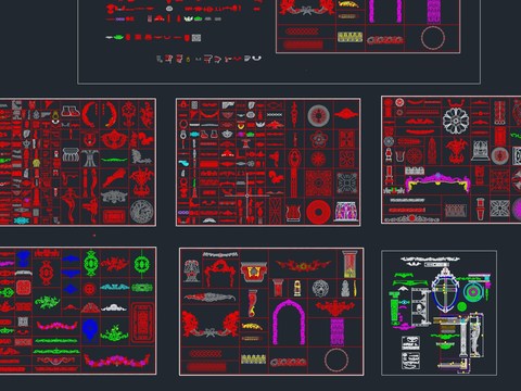  欧式雕花cad图库 