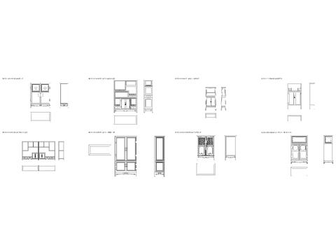  中式清代黄花梨书柜平面图cad图库 