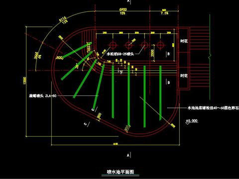  喷泉涌泉cad图库 